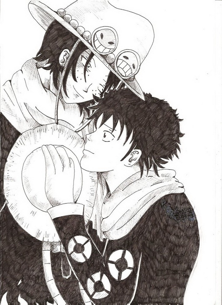 luffy x Ace one piece by envoysoldier